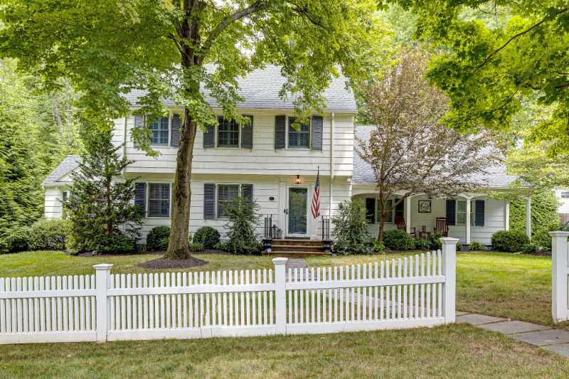 simple white house exterior